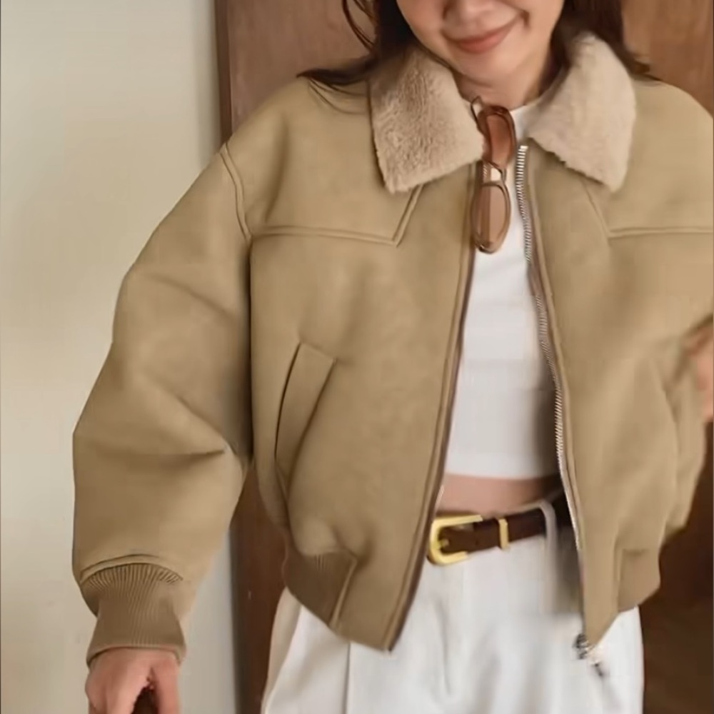 NWT faux Suede/Teddy Jacket